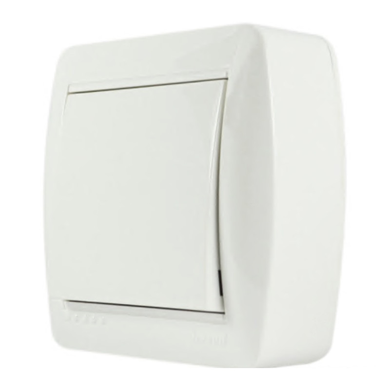 Выключатель накладной одноклавишный LEZARD Demet белый IP20 711-0200-100