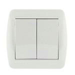 Вимикач накладний двоклавішний LEZARD Demet білий IP20 711-0200-101