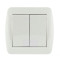 Выключатель накладной двухклавишный LEZARD Demet белый IP20 711-0200-101