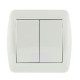 Выключатель накладной двухклавишный LEZARD Demet белый IP20 711-0200-101