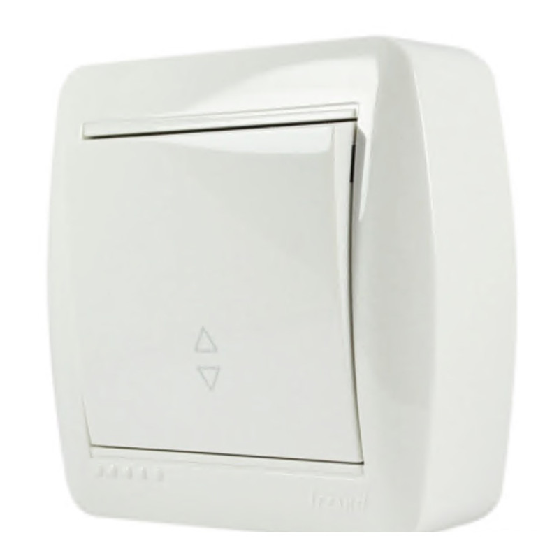 Вимикач накладний прохідний одноклавішний LEZARD Demet білий IP20 711-0200-105