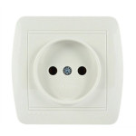 Розетка накладная одинарная б/з LEZARD Demet белая IP20 711-0200-121