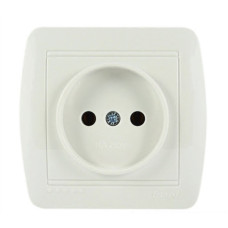 Розетка накладная одинарная б/з LEZARD Demet белая IP20 711-0200-121