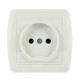 Розетка накладная одинарная б/з LEZARD Demet белая IP20 711-0200-121