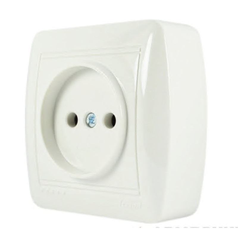 Розетка накладная одинарная б/з LEZARD Demet белая IP20 711-0200-121