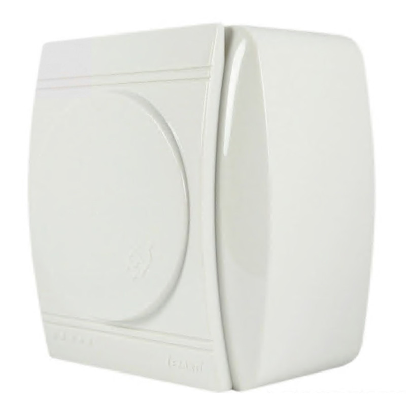 Розетка накладная одинарная с/з и крышкой LEZARD Demet белая IP20 711-0200-123