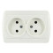 Розетка накладная двойная б/з LEZARD Demet белая IP20 711-0200-128