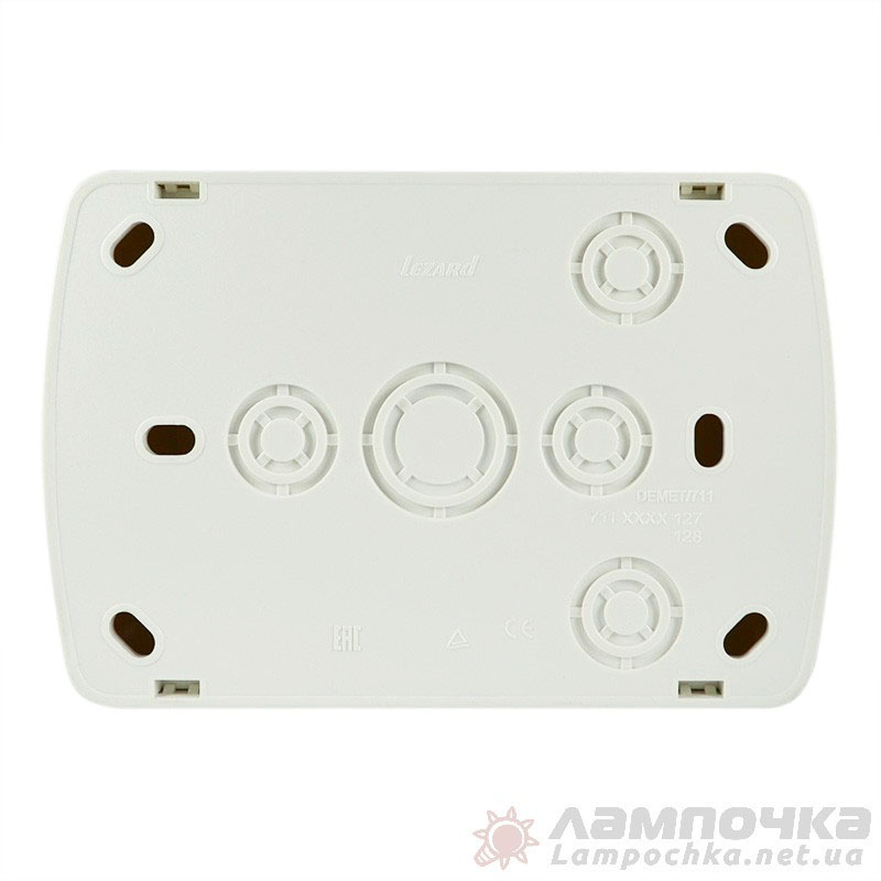 Розетка накладная двойная б/з LEZARD Demet белая IP20 711-0200-128