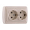 Розетка двойная накладная с заземлением закрытый корпус DEMET крем 711-0300-127