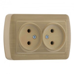 Розетка накладная двухместная б/з LEZARD Demet клен IP20 711-4700-128