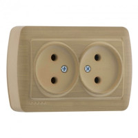 Розетка накладная двухместная б/з LEZARD Demet клен IP20 711-4700-128