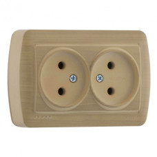 Розетка накладная двухместная б/з LEZARD Demet клен IP20 711-4700-128