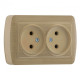 Розетка накладная двухместная б/з LEZARD Demet клен IP20 711-4700-128
