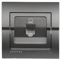 Розетка компьютерная одинарная LEZARD Deriy графит 702-2929-139