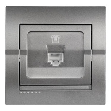 Розетка телефонная одинарная LEZARD Deriy графит 702-2929-137