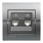 Розетка телефонная двойная LEZARD Deriy графит 702-2929-138