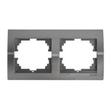 Рамка двойная горизонтальная без вставки LEZARD Deriy графит 702-2900-147