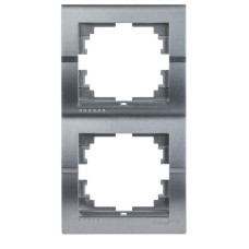 Рамка двойная вертикальная без вставки LEZARD Deriy графит 702-2900-152