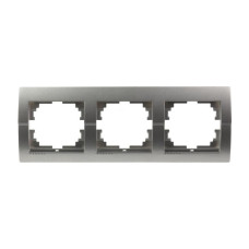 Рамка тройная горизонтальная без вставки LEZARD Deriy графит 702-2900-148 