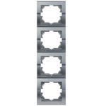 Рамка четверная вертикальная без вставки LEZARD Deriy графит