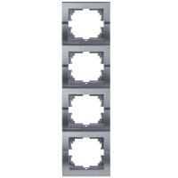 Рамка четверная вертикальная без вставки LEZARD Deriy графит