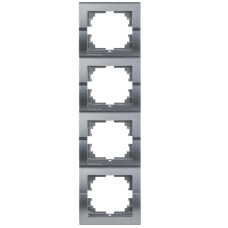 Рамка четверная вертикальная без вставки LEZARD Deriy графит