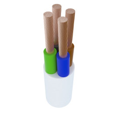 Провод медный ЗЗЦМ ПВС 4х1.0 мм² белый круглый (1м) 705822