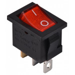 Переключатель LEMANSO LSW05 малый красный с подсветкой/KCD1-101-2