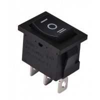 Переключатель LEMANSO LSW16 малый чёрный 3 положения с фиксацией/KCD1-103-2