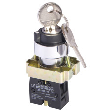 Кнопка поворотная АСКО-УКРЕМ XB2-BG41 с ключом 2-х позиционная A0140010011