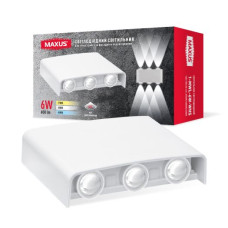 Светлодиодный накладной фасадный светильник MAXUS MAXUS MWL 6W 3CCT IP65 WH Square белый 1-MWL-6W-WHS
