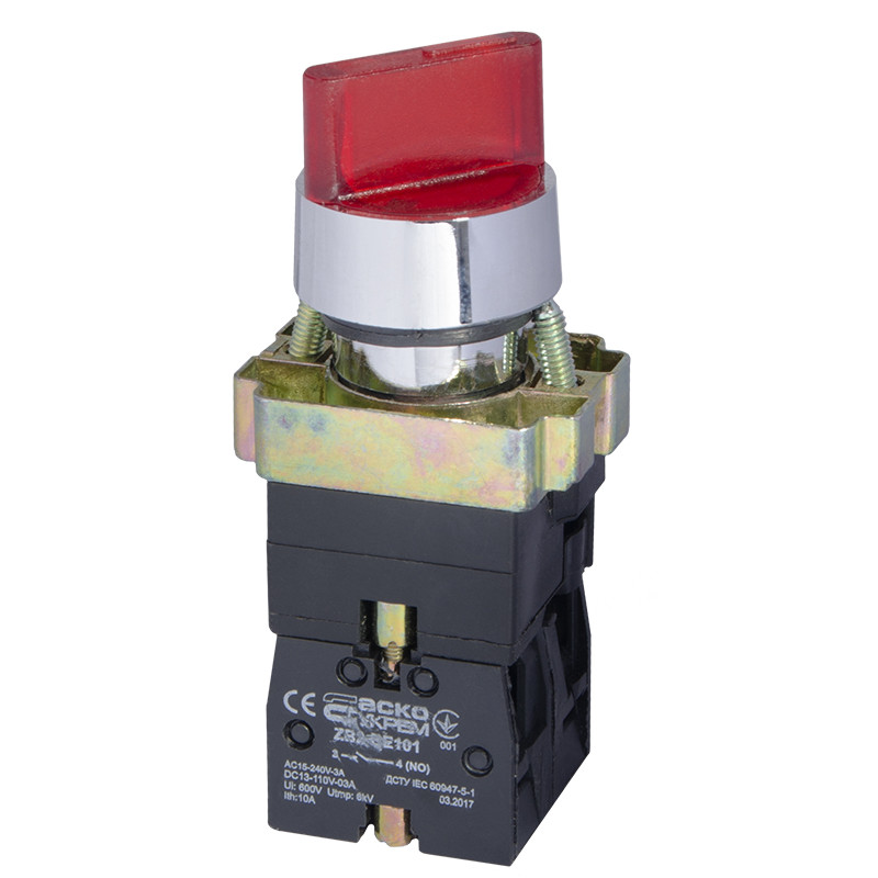 Кнопка поворотная АСКО-УКРЕМ XB2-BK2465 на 2 положения с подсветкой зеленая A0140010067