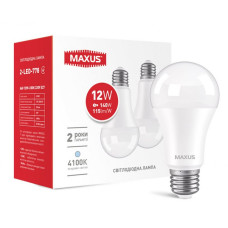 Набор светодиодных лампочек MAXUS A60 12W 4100K 220V E27 2-LED-778