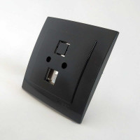 Розетка Nilson Touran черная компьютерная CAT5e RJ45 ( 24221044 )