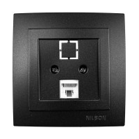 Розетка Nilson Touran черная мат компьютерная 2-я CAT5e RJ45 ( 24381044 )