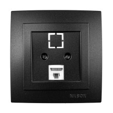 Розетка Nilson Touran черная мат компьютерная 2-я CAT5e RJ45 ( 24381044 )