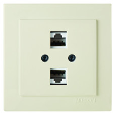 Розетка Nilson Touran кремовая компьютерная 2-я CAT5e RJ45 ( 24121046 )