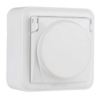 Розетка Nilson Unique белая 1-я с заземлением с крышкой ( 28111018 )