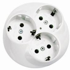 Розетка-трійник EL-BI з/з 16А внутрішня (10шт) (500-005600-819)