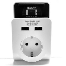 Розетка з зарядним UEC 2xUSB макс.2,4А 5В, 16А (Т-02/01) 3р.гар