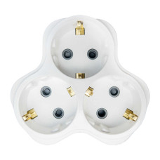 Тройник Violux 3 гнезда с заземлением белый ( 940800 )