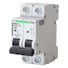 Автоматический выключатель Промфактор CITY 2P C 16A 6кА FB1CI2016