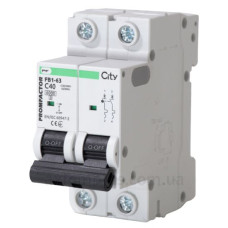 Автоматический выключатель Промфактор CITY 2P C 40A 6кА FB1CI2040