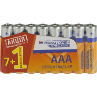 Батарейка  АСКО лужна AAА/LR03 (шрінк 7+1шт/кор40шрінків) 8шт