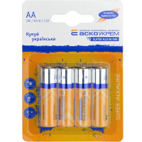 Батарейка АСКО щелочная AA/LR6/BL4 (4шт)