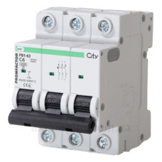 Автоматичний вимикач Промфактор CITY 3P C 06A 6кА FB1CI3006