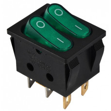 Перемикач АСКО-УКРЕМ KCD2-5-2101N GR/B 2-клавішний зелений з підсвіткою A0140040118