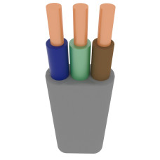 Кабель медный ЗЗКМ ВВГ-П 3х4 мм² серый плоский 708100