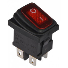 Переключатель АСКО-УКРЕМ KCD1-4-201W R/B 1-клавишный опрокидывающийся с защитой красный с подсветкой A0140040064