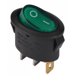 Переключатель АСКО-УКРЕМ KCD1-9-101N GR/B 1-клавишный зеленый овальный с подсветкой A0140040088